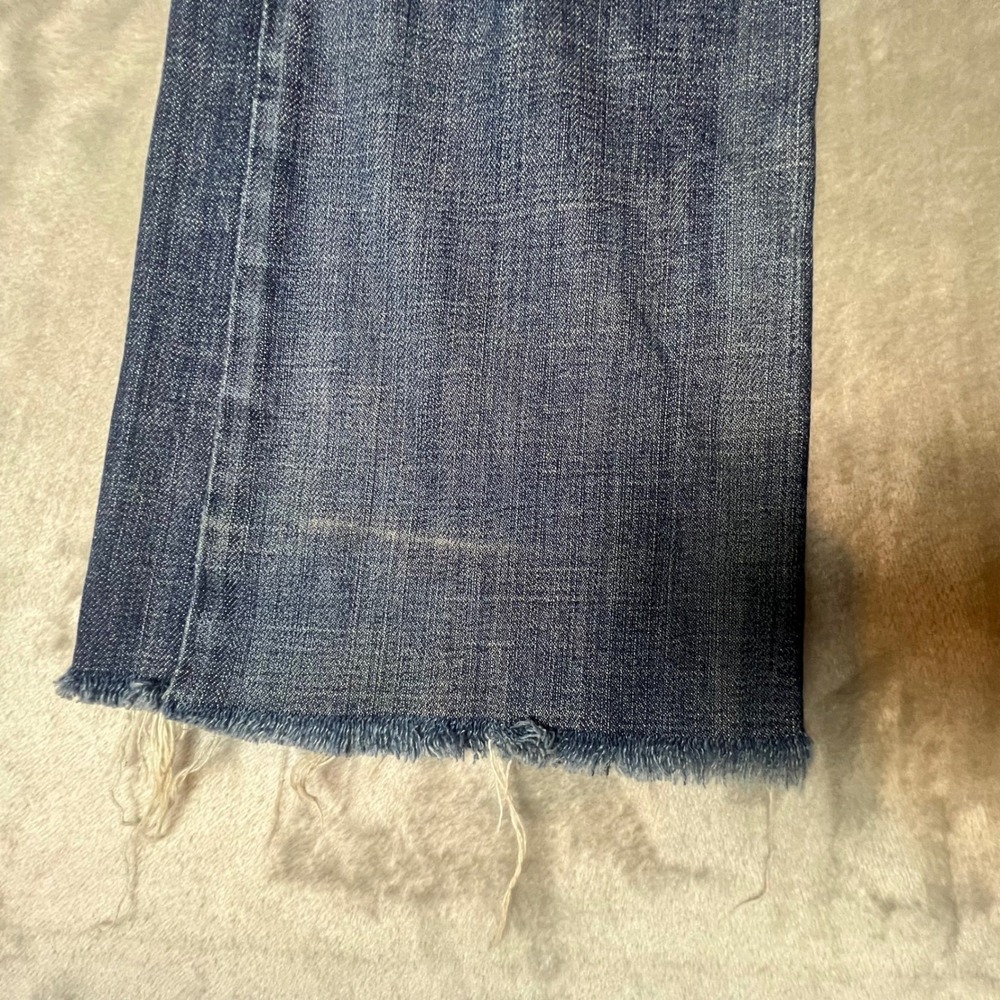Seven for All Mankind Bootcut Jeans Distressed Frayed Hem Blue Denim Size 28 - Picture 4 of 8